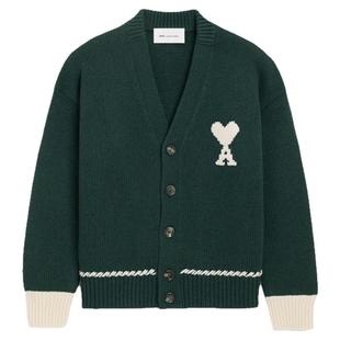 【马年限定】Ami Paris 男女同款撞色缝线羊毛ADC阔版V领针织衫