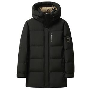 鸭鸭中老年羽绒服男款爸爸装冬季新款立领连帽中长款加厚保暖外套