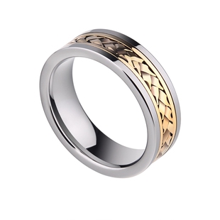 男款镶嵌18K黄金男士戒指指环高档商务时尚饰品刻字男友新年礼物