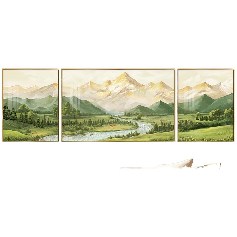 日照金山客厅装饰画沙发背景墙