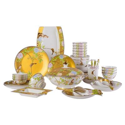 洛威景德镇骨瓷餐具套装珐琅彩