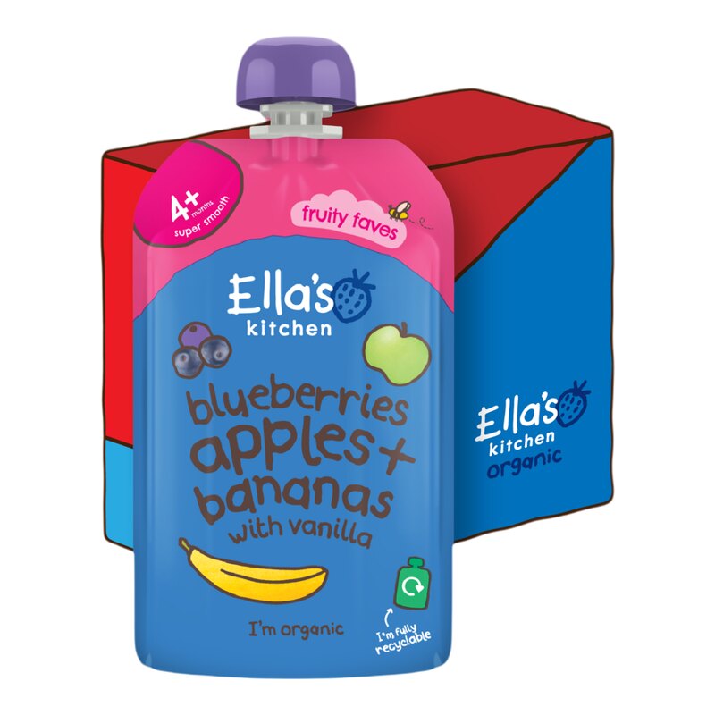 Ella's Kitchen 进口英国婴幼儿有机蓝莓苹果香蕉蓉7包优惠装120g
