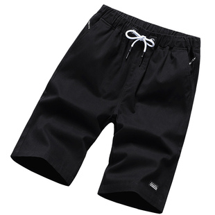 2022夏季橘红色裤子修身裤子沙滩裤男士短裤男运动休闲五分裤纯棉