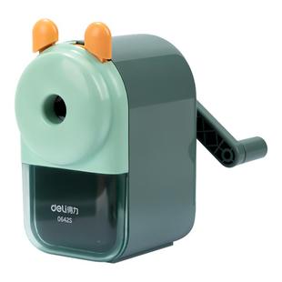 得力卷笔刀大口径手摇转笔刀特粗洞洞笔加粗铅笔削笔器小学生专用铅笔刀儿童粗杆大三角铅笔卷笔刀转笔刀DZ