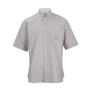 FENDI芬迪刺绣口袋短袖全棉短袖衬衫男士2025春夏新款XY推广