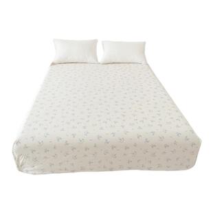 浅夜的花雨 复古原创蓝白调小碎花全棉床单床笠新疆棉 韩系网红款