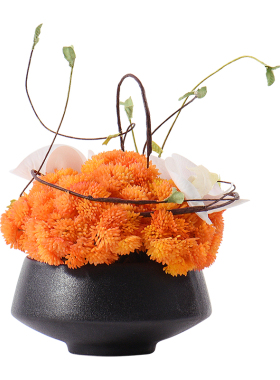 新中式风花艺洽谈桌盆栽软装饰品