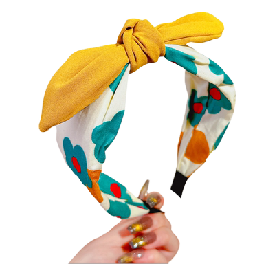 夏天绿色仙女头箍法式点点韩版