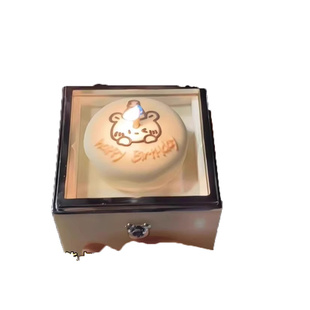 小熊蛋糕翻转戒指盒旋转礼物盒生日惊喜盒子女生520送女朋友表白