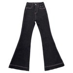 李李服饰加绒口袋刺绣微喇牛仔裤女2025年冬季新款高腰显瘦长裤