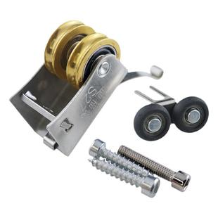 移门滑轮钛合金隔断门铜凸轮重型并排轨道不锈钢推拉浴室门凹槽轮