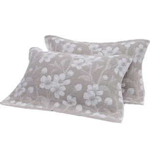 AB纱超柔高级枕巾纯棉一对装纱布欧式枕头巾家用单成人高档大气款