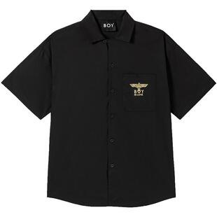 BOYLONDON春季男女同款短袖爱心翅膀哥特高街衬衫外套N22801