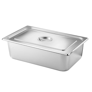 304不锈钢份数盆带盖长方形盆商用快餐保温车餐盆奶茶店果酱料盒