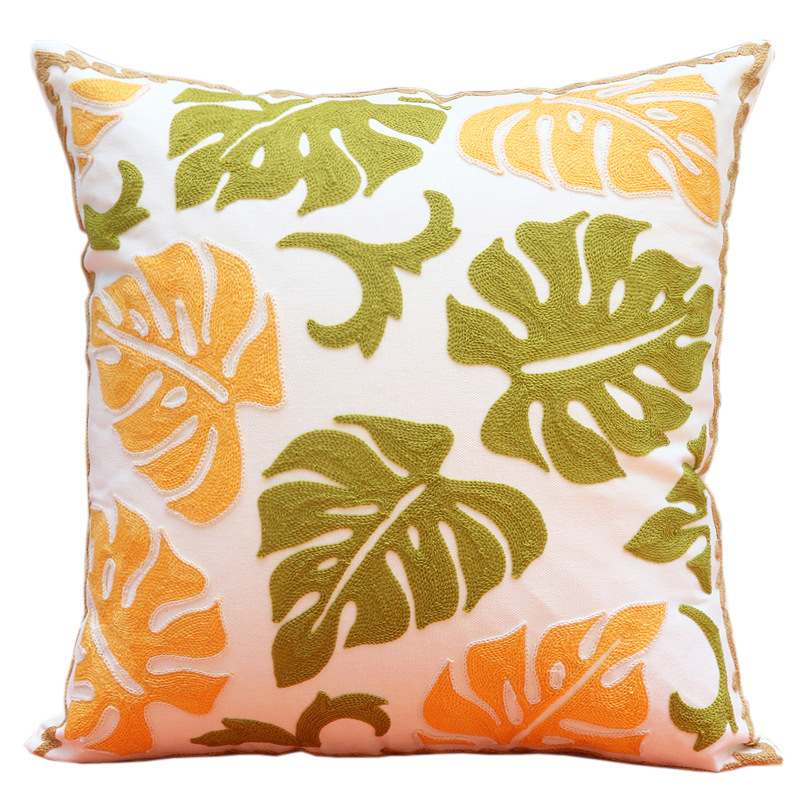 新款直销美式田园复古小清新抱枕刺绣花北欧布艺沙发靠垫套加厚棉