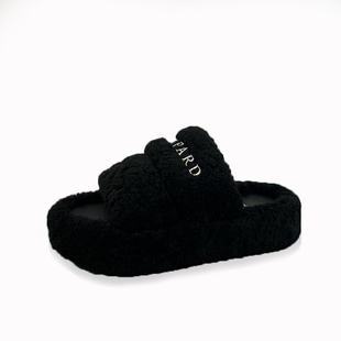 厚底毛毛拖鞋女外穿网红2024秋冬松糕底皮毛一体保暖羊羔毛拖鞋女