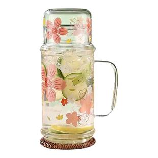 一人饮冷水壶凉水壶杯玻璃泡茶壶果汁壶高硼硅耐高温凉水杯家用