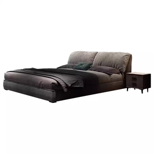 意式极简科技绒双人储物布艺床现代简约大象耳朵1.8m主卧大床婚床