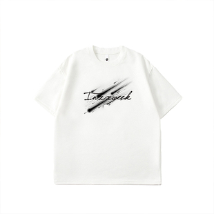 男短袖t恤美式2026新款休闲青少年重磅麂皮潮流上衣男生大码半袖