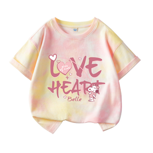 史努比童装女童超好看韩系上衣夏季2026新款女孩纯棉t恤儿童短袖