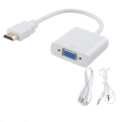 HDMI转VGA带音频供电线 hdmi to vga转接线 高清转接线工厂直销