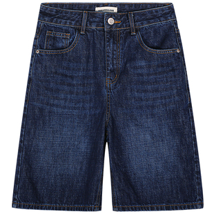 落落狷介刺绣牛仔裤女2025新款五分裤小个子高腰裤子短裤牛仔百搭