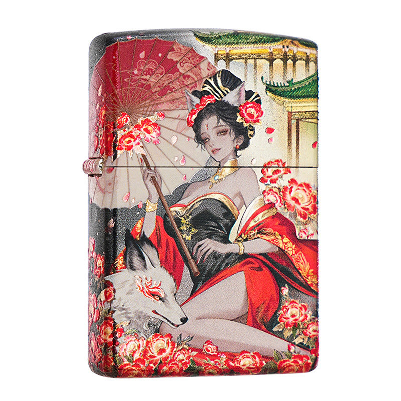 zippo醉狐姬包银烫金礼盒装