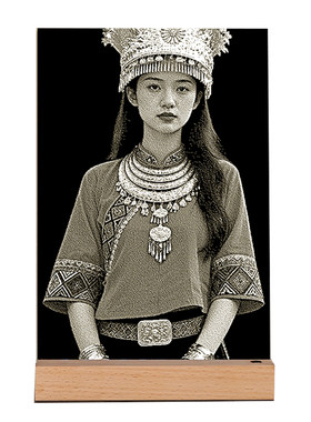 送七夕节非遗真人照片定制锤子画