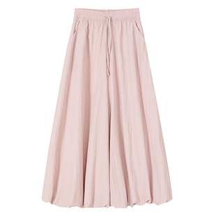花苞阔腿裙裤女2026年春季新款氛围感多巴胺修身简约遮胯休闲长裤