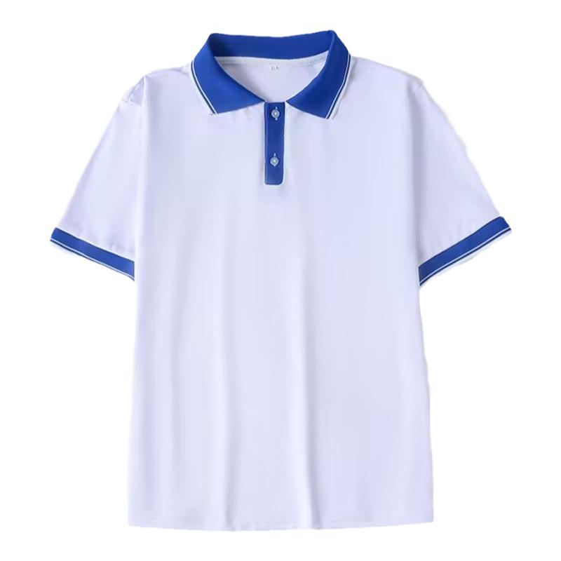 高中学生校服上衣开学季班服学院风中学生团体男女装黑边翻领短袖