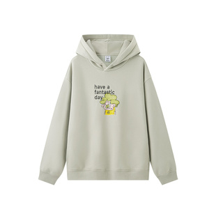 森马×RYO艺术家系列卫衣男发热抑菌加绒冬季灰色连帽印花情侣装