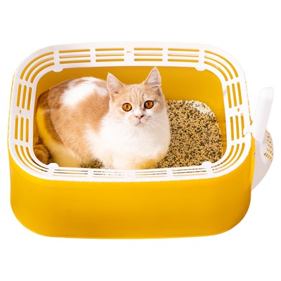 猫砂盆超大号开放式加高加厚猫厕所防外溅猫砂盆防臭特大猫咪用品