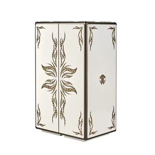 意式轻奢酒柜实木白色雕花双门储物柜别墅创意餐边柜个性收纳柜