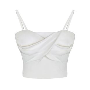 纯棉小吊带带胸垫外穿辣妹上衣露背紧身网红美背背心夏季内搭文胸