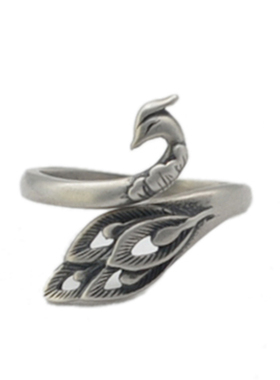 绝版纯银凤凰戒指可调节精致古朴