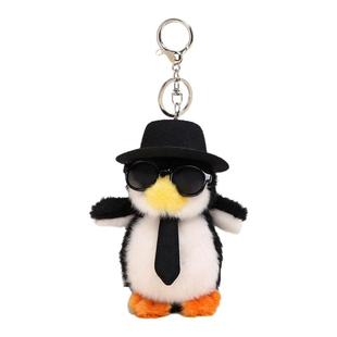 YUYI原创搞怪厨师高雅人士企鹅毛绒玩偶公仔情侣书包包挂件钥匙扣