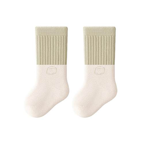 婴儿袜子秋冬款0到3个月6小月龄宝宝a类棉无骨冬季加厚中筒棉袜