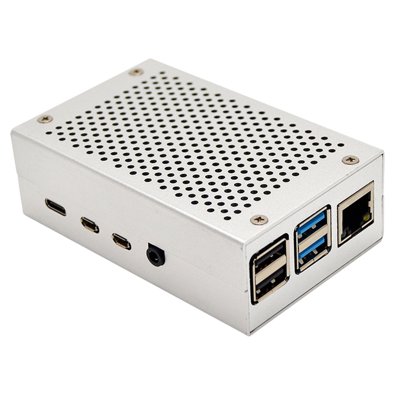树莓派4代外壳铝合金金属4b+壳+Raspberry Pi4机箱散热盒子配件