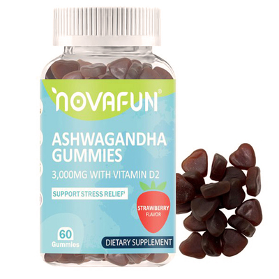 美国直邮NOVAFUN南非醉茄软糖增强清绪压力安稳睡眠60粒进口