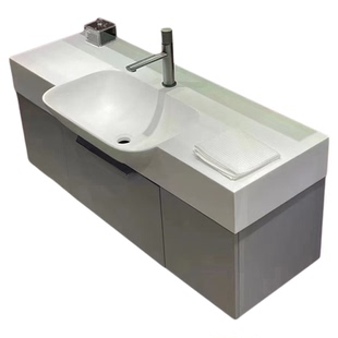 国产可丽耐小户型卫生间极窄大肚盆一体洗手盆半抛盆洗手池可定制