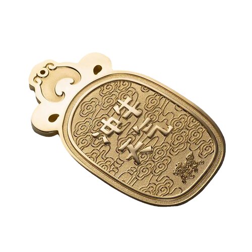 铜师傅 全铜摆件《牛气冲天令牌》铜工艺品 牛年 家居饰品 摆件