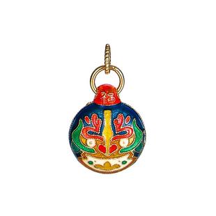 九乐S925纯银古法手工国潮烧蓝挂坠彩色吞金兽吊坠手机挂件送女友