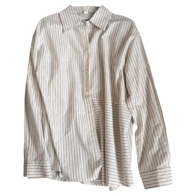 韩版设计感拼接条纹长袖衬衫女