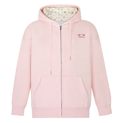 LKOD碎花拼接情侣拉链帽衫