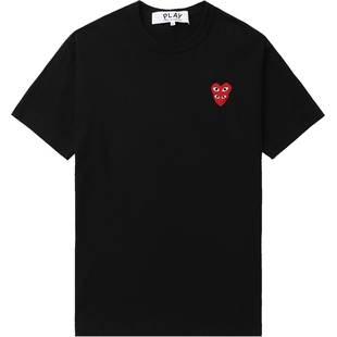IT CDG PLAY COMME des GARCONS川久保玲情侣爱心logo装饰短袖T恤