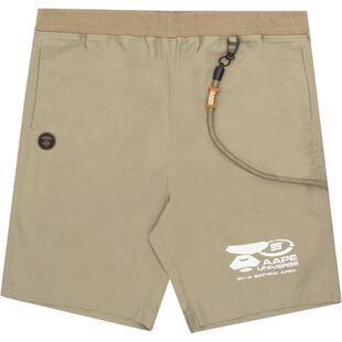Aape旗舰店男装春夏猿人简约纯色山系印花裤链装饰短裤6841XXI