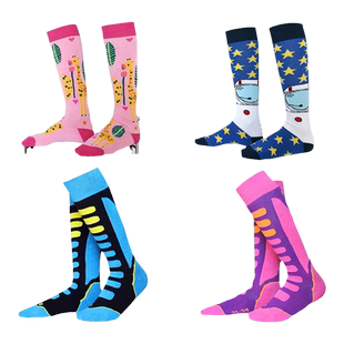 儿童专业滑雪袜子长筒单板雪袜长袜秋冬加厚耐磨保暖户外登山毛巾