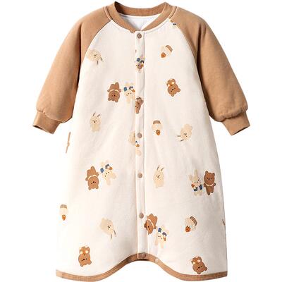 宝宝睡袍秋冬季加厚款防踢被保暖