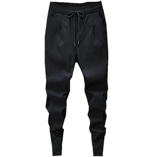 速干裤子男秋季男士休闲九分裤男精神小伙裤子潮流修身小脚哈伦裤