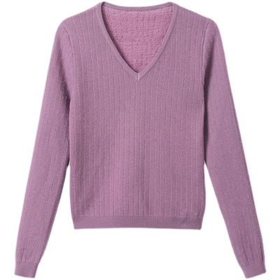 加绒毛衣女加厚一体绒保暖秋冬